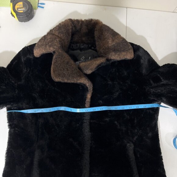 Regal Faux Fur Black and Brown Fuzzy Short Jacket Womens Size XS - Picture 12 of 13